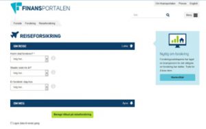 Sammenligningstjenesten for reiseforsikringer krever visse innloggingsopplysninger for å beregne dine resultater. Faksimile: Finansportalen.